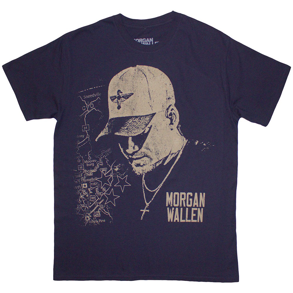 Morgan Wallen - Cap Heren Tshirt - Donkerblauw
